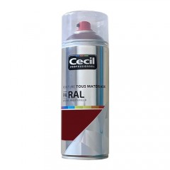 Peinture Aérosol Tous matériaux Cécil Professionnel PA RAL - Rouge Basque satin (RAL 3004)