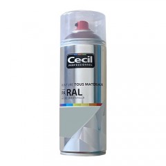 Peinture Aérosol Tous matériaux Cécil Professionnel PA RAL - Gris clair satin (RAL 9006)