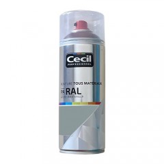 Peinture Aérosol Tous matériaux Cécil Professionnel PA RAL - Gris galet satin (RAL 7045)