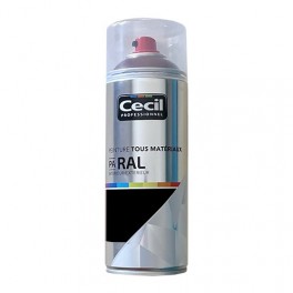 Peinture Aérosol Tous matériaux Cécil Professionnel PA RAL Noir satin (RAL 9005) Peinture Aérosol Tous matériaux Cécil Professionnel PA RAL Noir satin (RAL 9005)