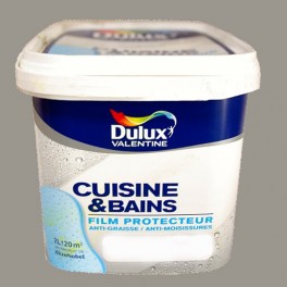DULUX VALENTINE Cuisine et Salle de Bains Argile Grise Satin 2L DULUX VALENTINE Cuisine et Salle de Bains Argile Grise Satin 2L