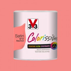 Peinture Multi-Supports V33 Colorissim Satin Saumon n°51 pot de 0,5L