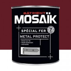 Pot de Peinture Spécial Fer MOSAÏK Metal Protect Rouge Basque
