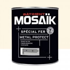 Pot de 0,5L Peinture Spécial Fer MOSAÏK Metal Protect Blanc cassé