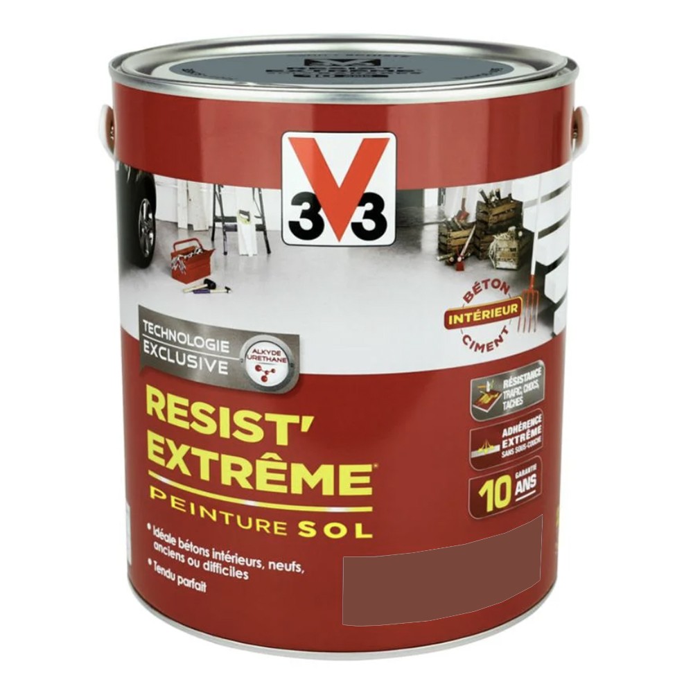 Pot de 2,5L Peinture Sol V33 Resist' Extrême Terre d'ombre Pot de 2,5L Peinture Sol V33 Resist' Extrême Terre d'ombre