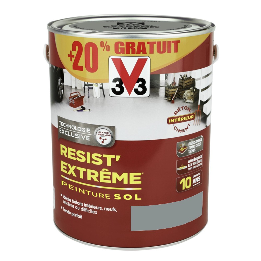 Pot de 3L Peinture Sol V33 Resist' Extrême Schiste Pot de 3L Peinture Sol V33 Resist' Extrême Schiste
