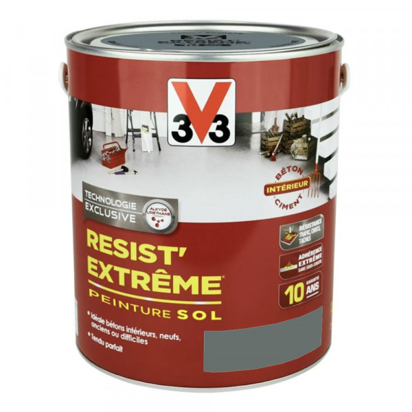 Pot de 2,5L Peinture Sol V33 Resist' Extrême Carbone