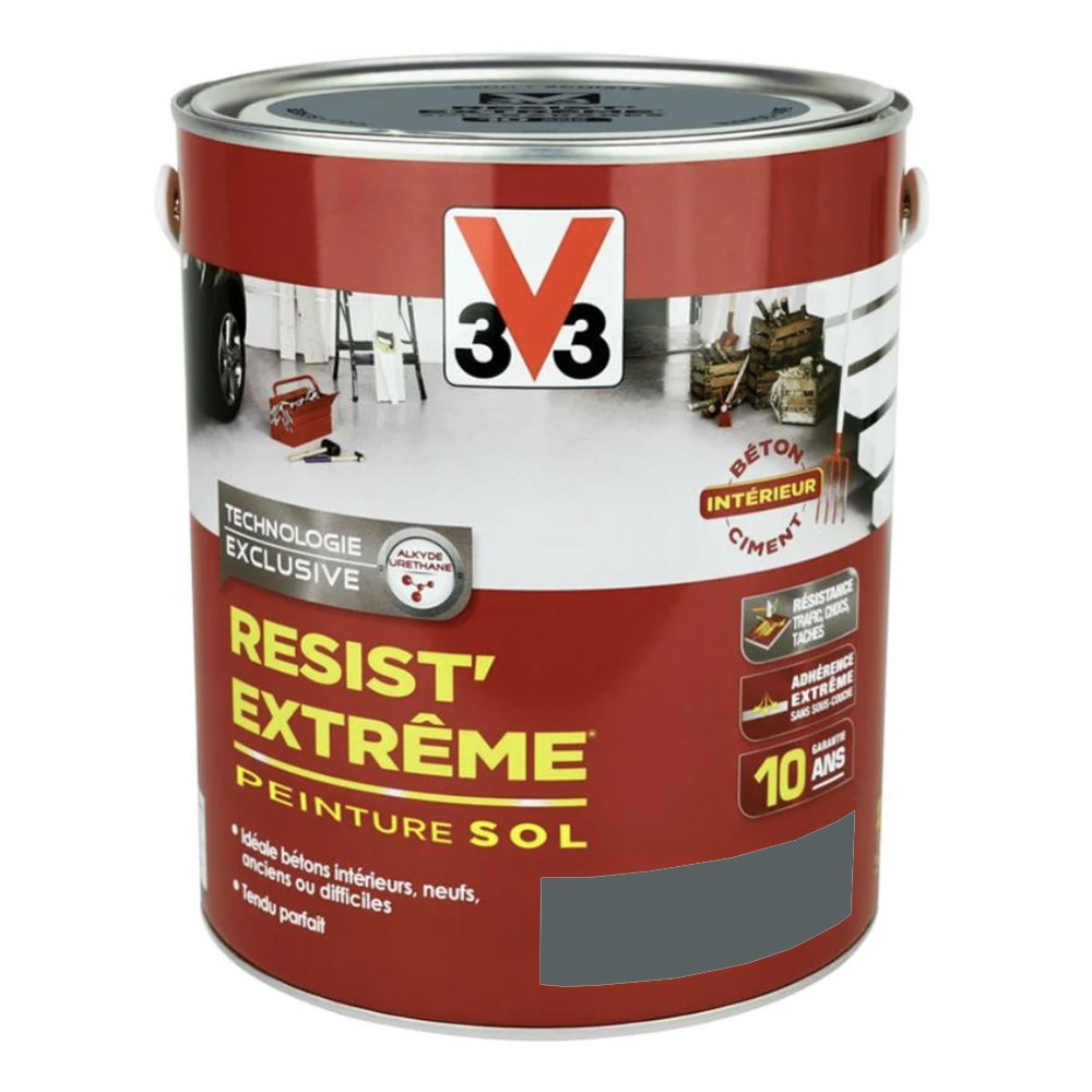 Pot de 2,5L de Peinture Sol V33 Resist' Extrême Graphite Pot de 2,5L de Peinture Sol V33 Resist' Extrême Graphite