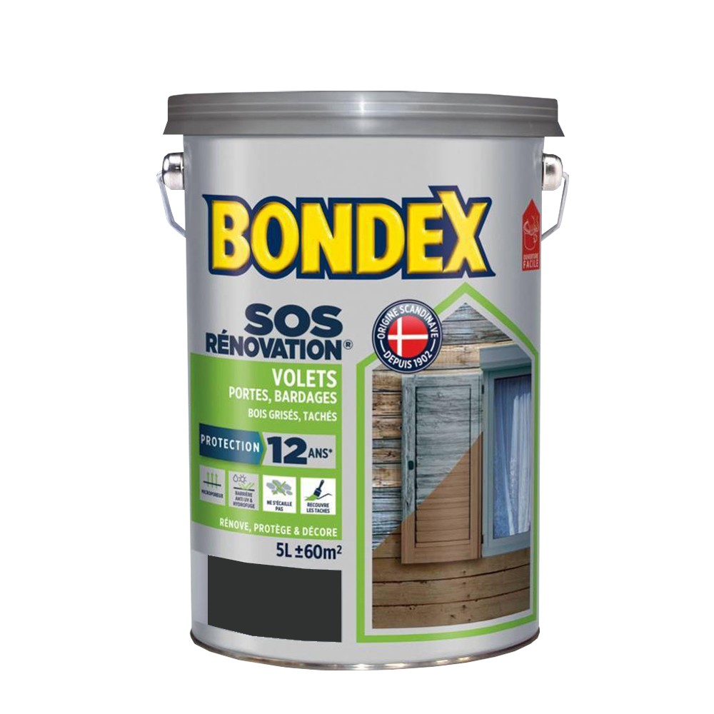Lasure SOS Rénovation Volets, Portes, Bardages BONDEX - Gris Anthracite RAL 7016 C Lasure SOS Rénovation Volets, Portes, Bardages BONDEX - Gris Anthracite RAL 7016 C