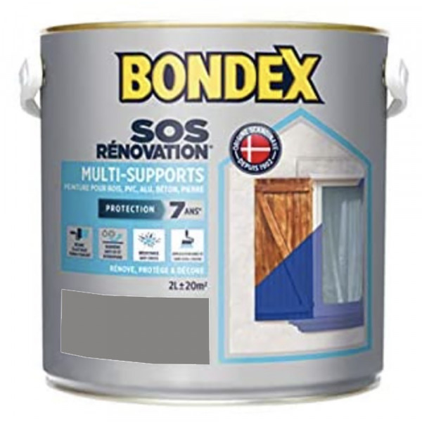 Peinture Multi-supports SOS Rénovation BONDEX - Gris acier RAL 7004 B