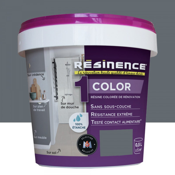 Pot de 0,5L Résine Epoxy RESINENCE Color Gris étain