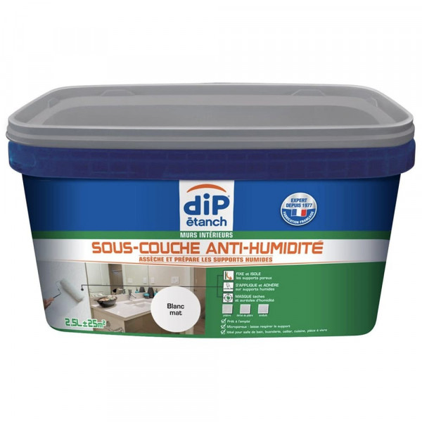 Sous-couche Anti-humidité DIP étanch Blanc pot de 2,5L