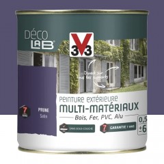 Peinture Extérieure Multi-Matériaux V33 Déco LAB Prune Satin pot de 0,5L