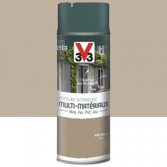 Bombe de Peinture aérosol V33 Déco LAB Extérieure Multi-Matériaux Beige argile Satin