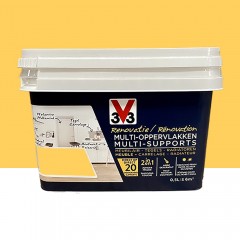 Peinture V33 Rénovation Multi-Supports Jaune tournesol pot de 0,5L