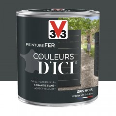 Peinture fer V33 Couleurs d'ICI Gris noir pot de 0,5L