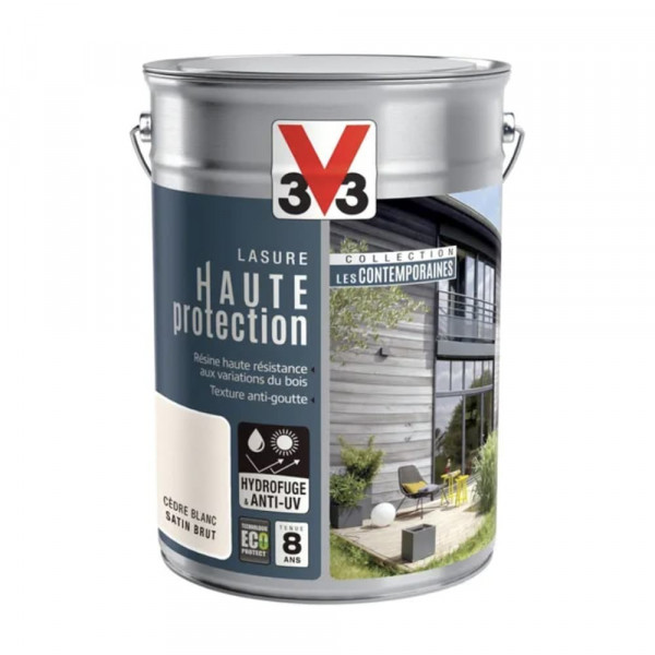 Lasure Haute Protection V33 Les Contemporaines Cèdre blanc pot de 5L