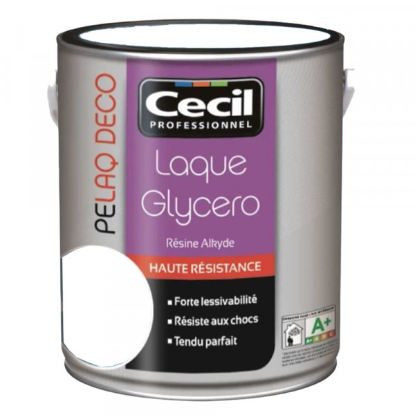 Peinture laque CÉCIL PELAQ DECO Brillant Blanc pot de 2,5L