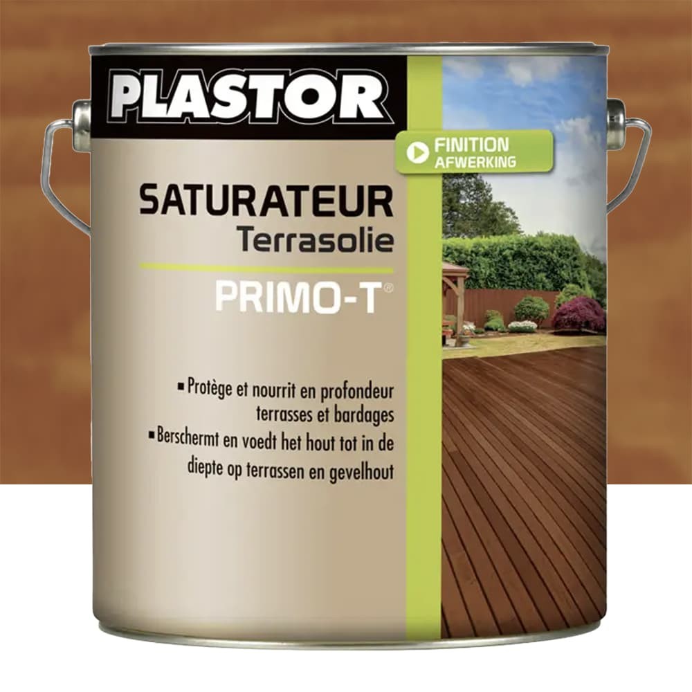 Saturateur PLASTOR Terrasolie Primo-T Teck pot de 5L Saturateur PLASTOR Terrasolie Primo-T Teck pot de 5L