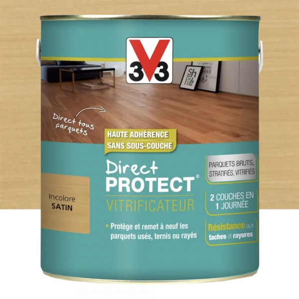 Vitrificateur V33 Direct Protect Incolore satin pot de 2,5L