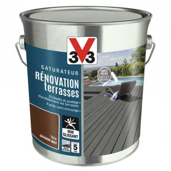 Saturateur V33 Rénovation terrasses Teck pot de 2,5L