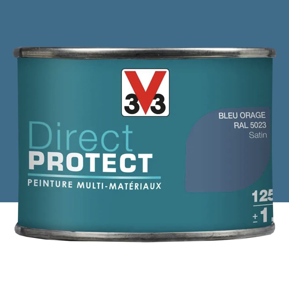 Peinture Glycéro Multi-matériaux V33 Direct Protect Bleu d'orage pot de 0,125L
