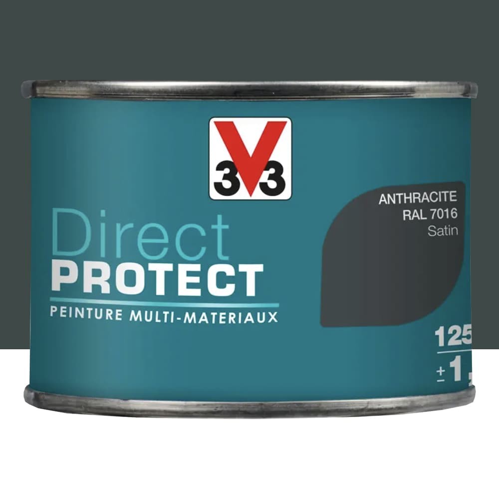 Peinture Glycéro Multi-matériaux V33 Direct Protect Anthracite Satin pot de 0,125L