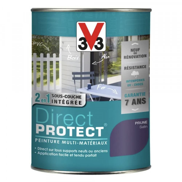 Peinture Glycéro Multi-matériaux V33 Direct Protect Prune pot de 1,5L