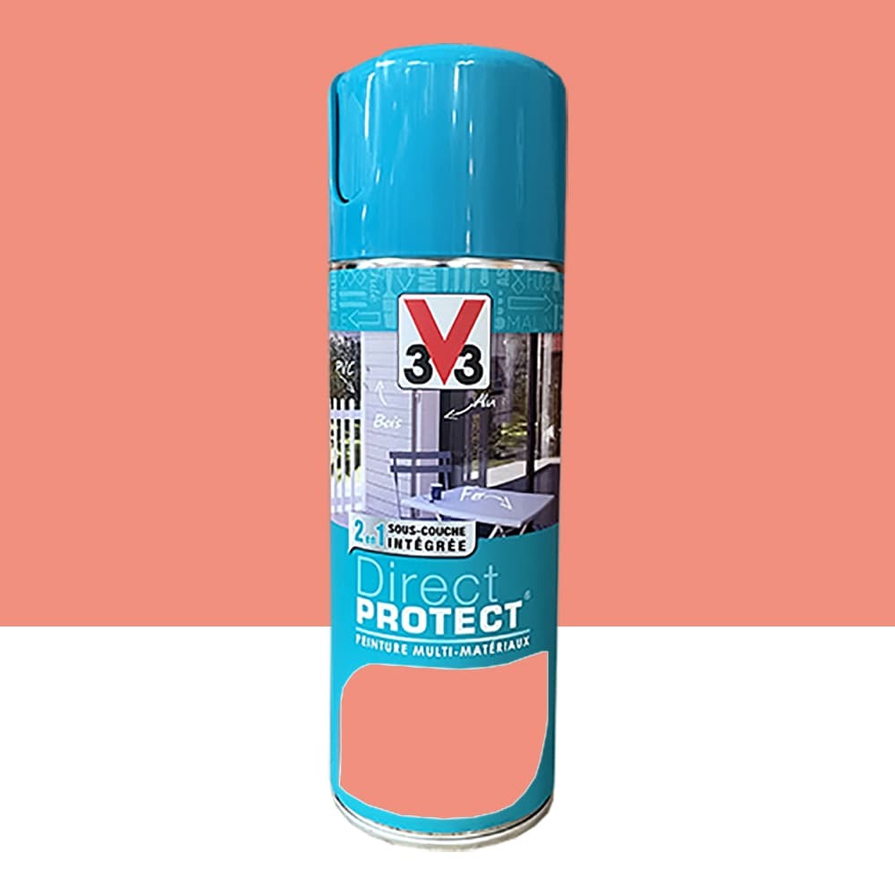 Bombe de peinture Glycéro Multi-matériaux V33 Direct Protect Corail