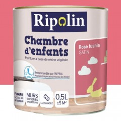 Peinture satinée RIPOLIN Chambre d'enfants Rose fushia 0,5L