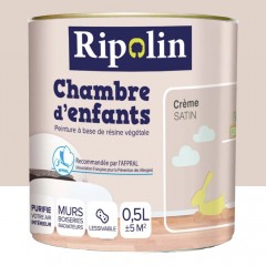 Peinture satinée RIPOLIN Chambre d'enfants Crème 0,5L