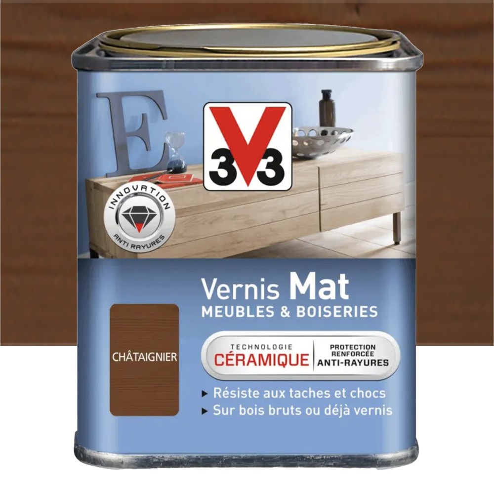 Vernis V33 Meubles et Boiseries Mat Chataignier 0,25L