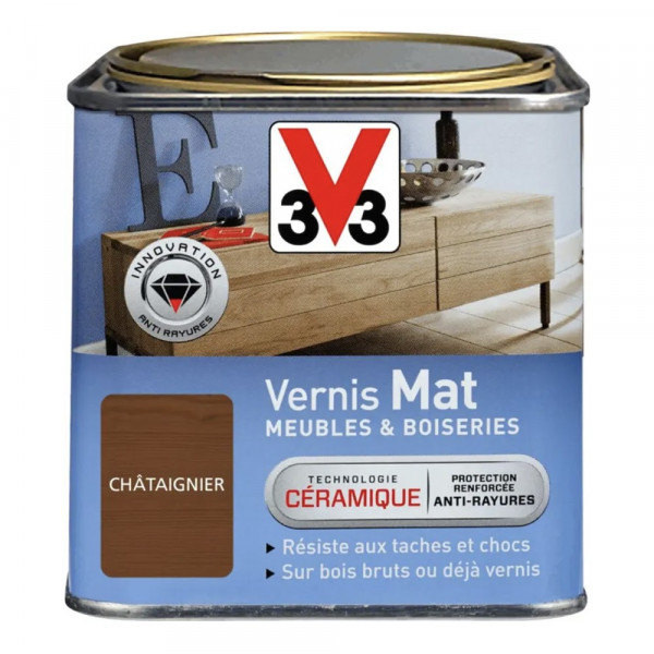 Vernis V33 Meubles et Boiseries Mat Chataignier 0,75L