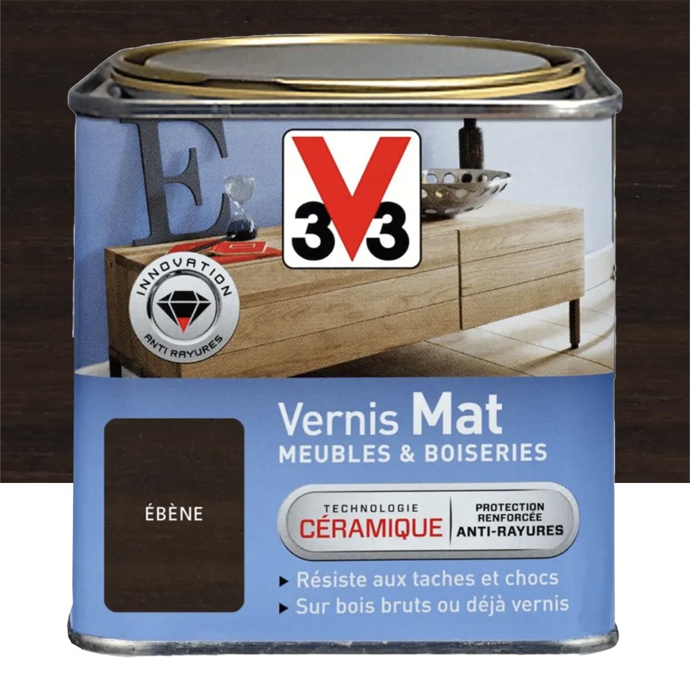 Vernis V33 Meubles et Boiseries Mat Ebène 0,75L