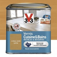Vernis V33 Cuisine & Bains Satin Chêne doré 0,25L