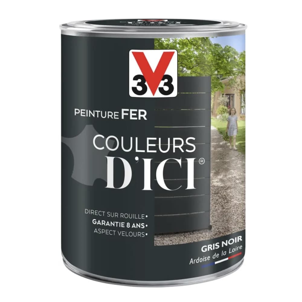 Peinture fer V33 Couleurs d'ICI Gris noir 1,5L