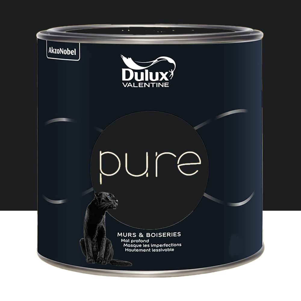 Peinture murs & boiseries Dulux Valentine Pure Noir pot de 2L Peinture murs & boiseries Dulux Valentine Pure Noir pot de 2L