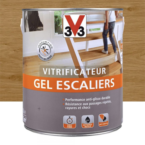 Vitrificateur V33 Gel Escalier Chêne moyen satin 2,5L