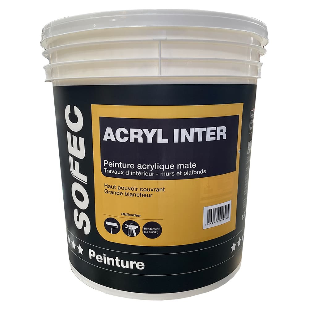 Peinture Acryl Inter SOFEC Blanc mat 15L