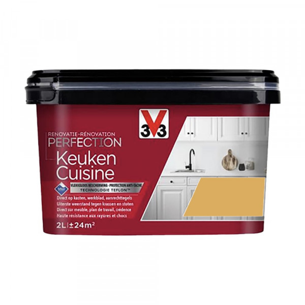 Peinture Rénovation Perfection Cuisine V33 Moutarde pot de 2L