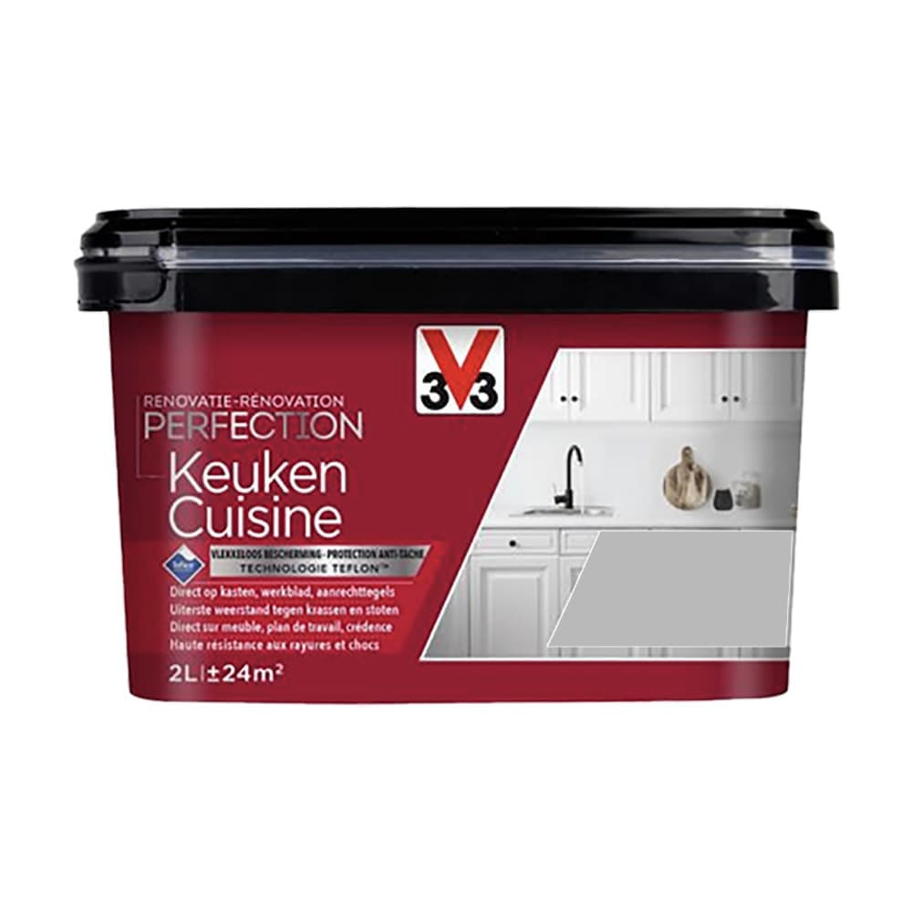 Peinture Rénovation Perfection Cuisine V33 Inox pot de 2L