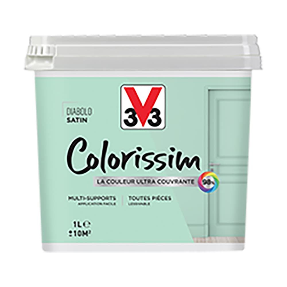 Peinture Multi-supports V33 Colorissim Satin Diabolo 1L Peinture Multi-supports V33 Colorissim Satin Diabolo 1L