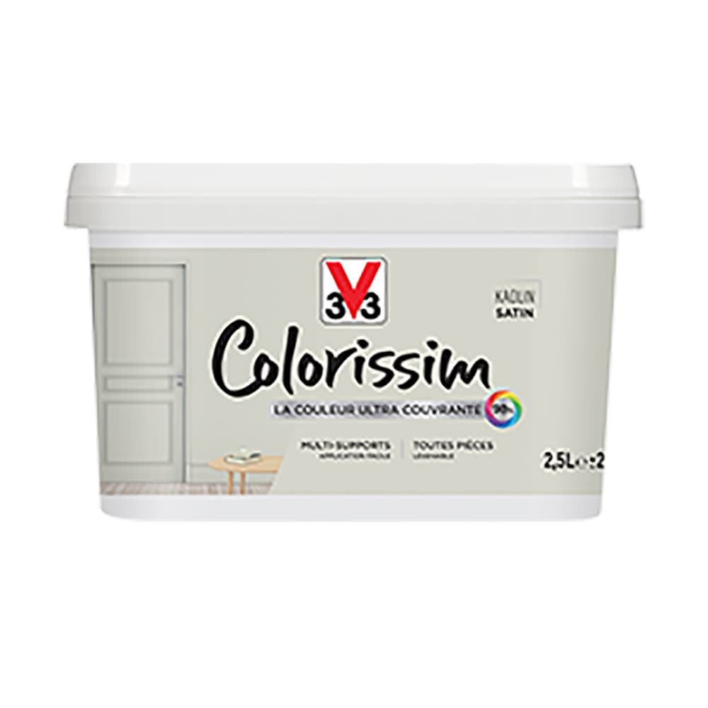 Peinture Multi-supports V33 Colorissim Satin Kaolin 2,5L