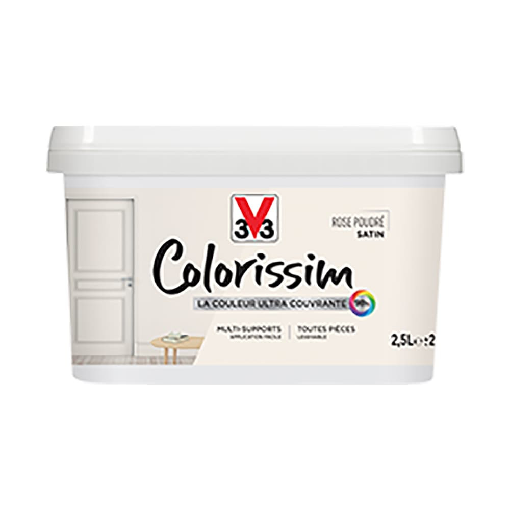 Peinture Multi-supports V33 Colorissim Satin Rose poudré 2,5L Peinture Multi-supports V33 Colorissim Satin Rose poudré 2,5L