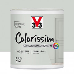 Peinture Multi-supports V33 Colorissim Satin Gris nuage 0,5L