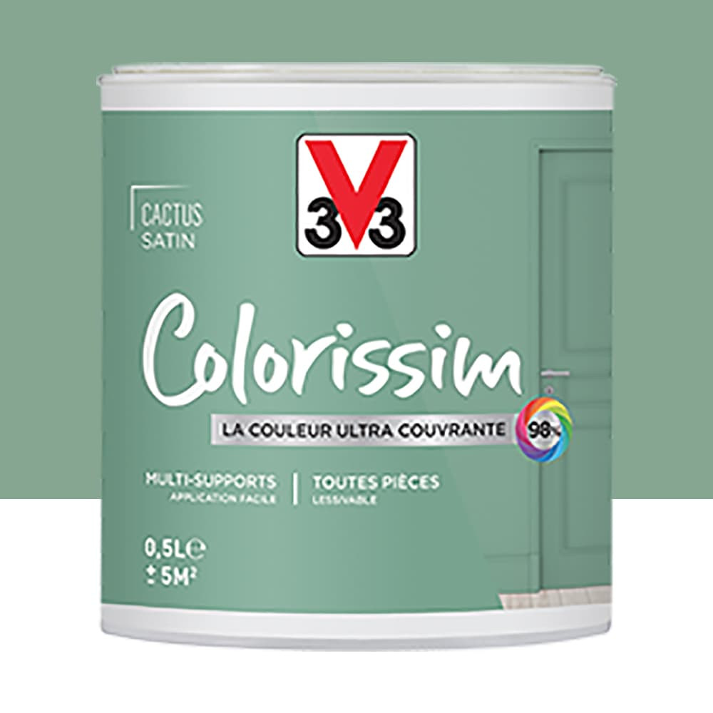 Peinture Multi-supports V33 Colorissim Satin Cactus 0,5L Peinture Multi-supports V33 Colorissim Satin Cactus 0,5L