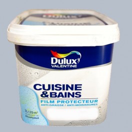 DULUX VALENTINE Peinture Acrylique Cuisine et Salle de Bains Galet Poli Satin 2L DULUX VALENTINE Peinture Acrylique Cuisine et Salle de Bains Galet Poli Satin 2L