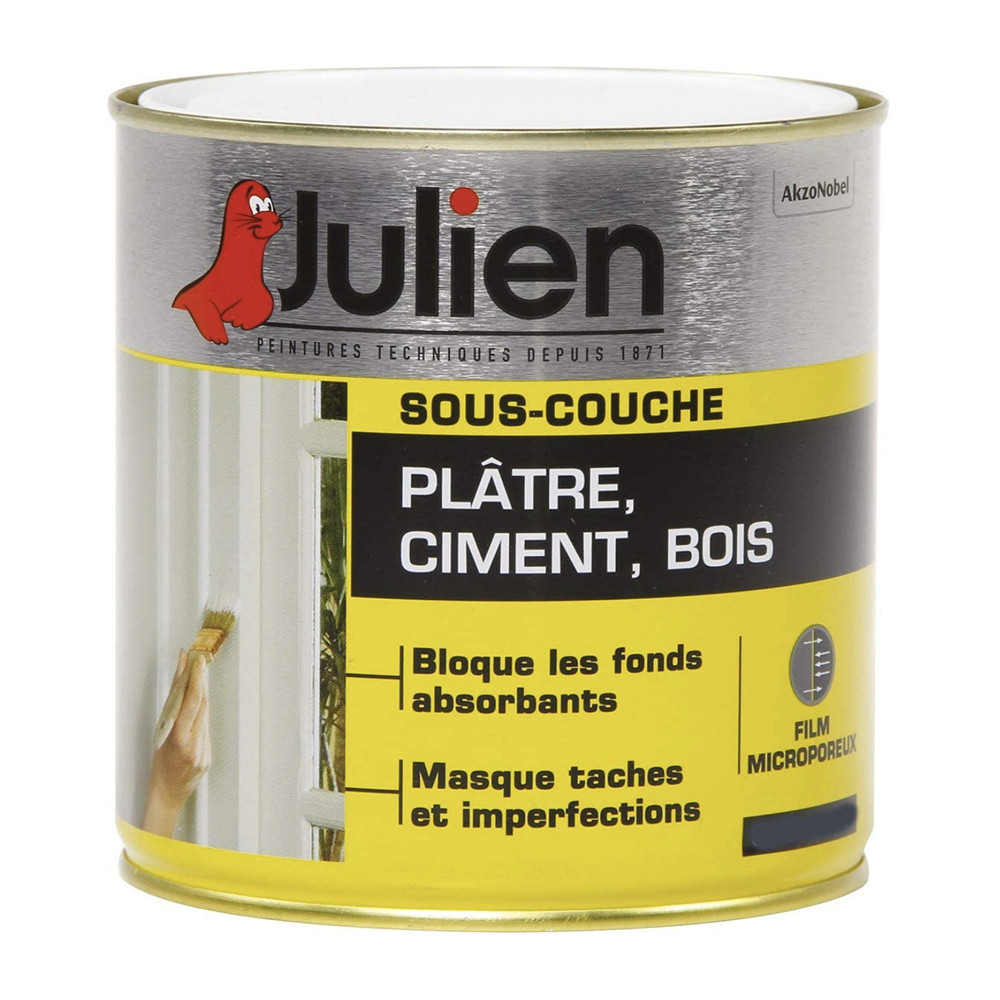 Sous Couche Plâtre, Ciment, Bois JULIEN 0,5L Sous Couche Plâtre, Ciment, Bois JULIEN 0,5L