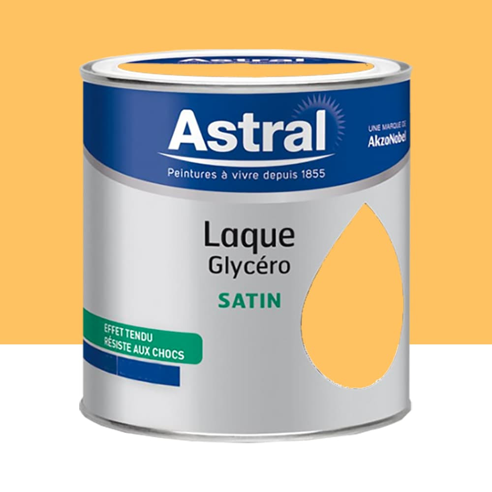 Laque Glycéro Satin ASTRAL Jaune soleil 0,5L Laque Glycéro Satin ASTRAL Jaune soleil 0,5L