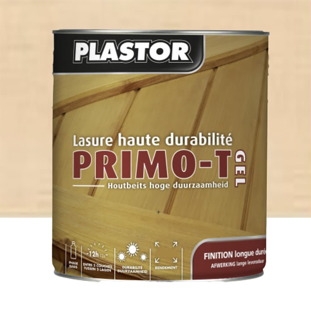 Lasure haute durabilité PLASTOR PRIMO-T Gel Incolore ancien packaging